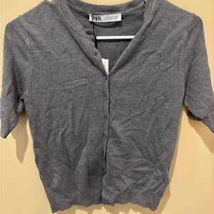 Zara Charcoal Short Sleeve Cardigan